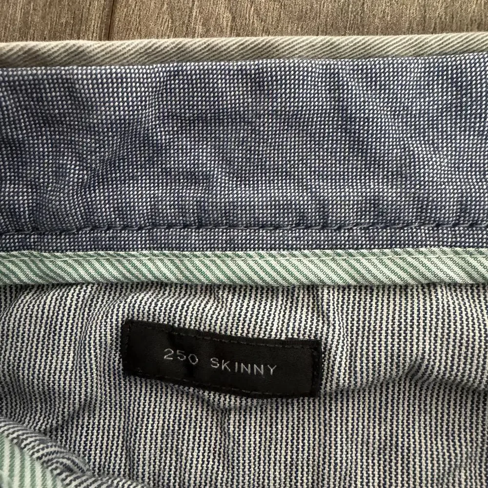 J.Crew Stretch 250 Skinny Chino Pants Mens 30x32 Gray Twill Cotton Blend Zip Fly